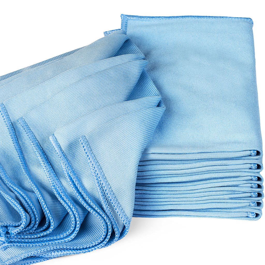Microfibre Glass Cloths Blue PACK OF 30 Window Mirror Glass Cleaning Quality UK 