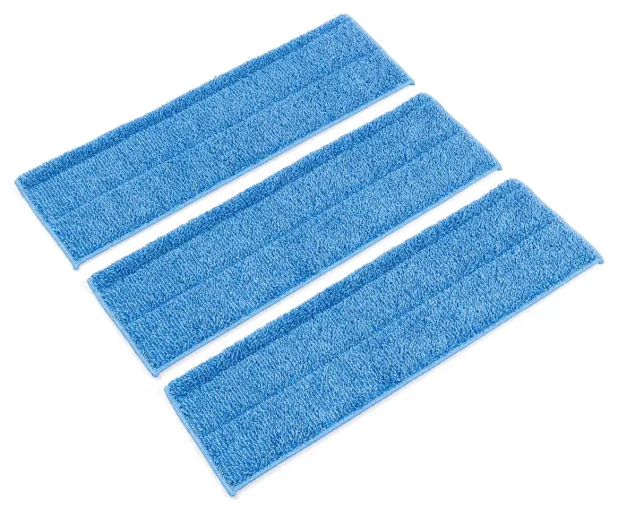 Zflow 18" Microfiber Wet and Dry Mop Pads 3-Pack - Premium Commercial Grade Washable Pads (18", Blue)